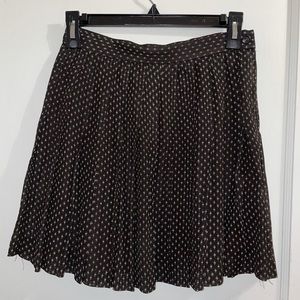 Printed black pleated mini Ann Taylor Skirt!